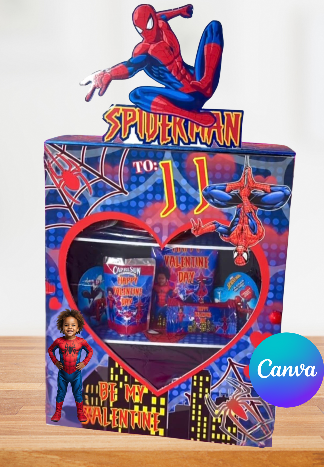 SPIDERMAN HEART FACE VENDING MACHINE TEMPLATE