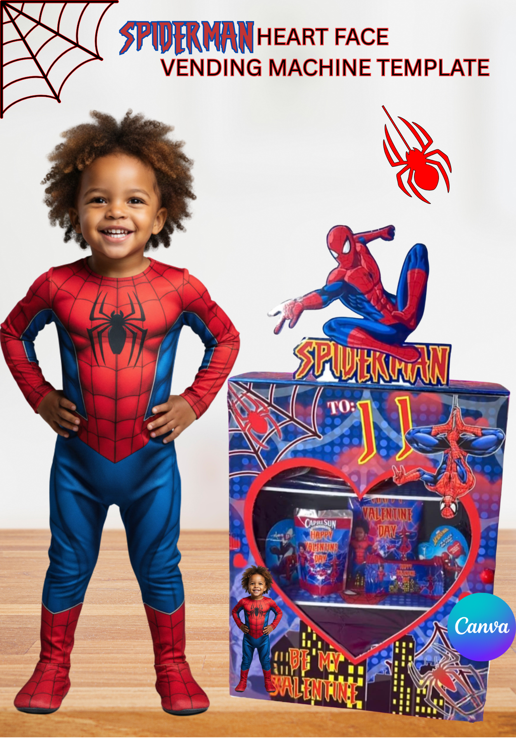 SPIDERMAN HEART FACE VENDING MACHINE TEMPLATE