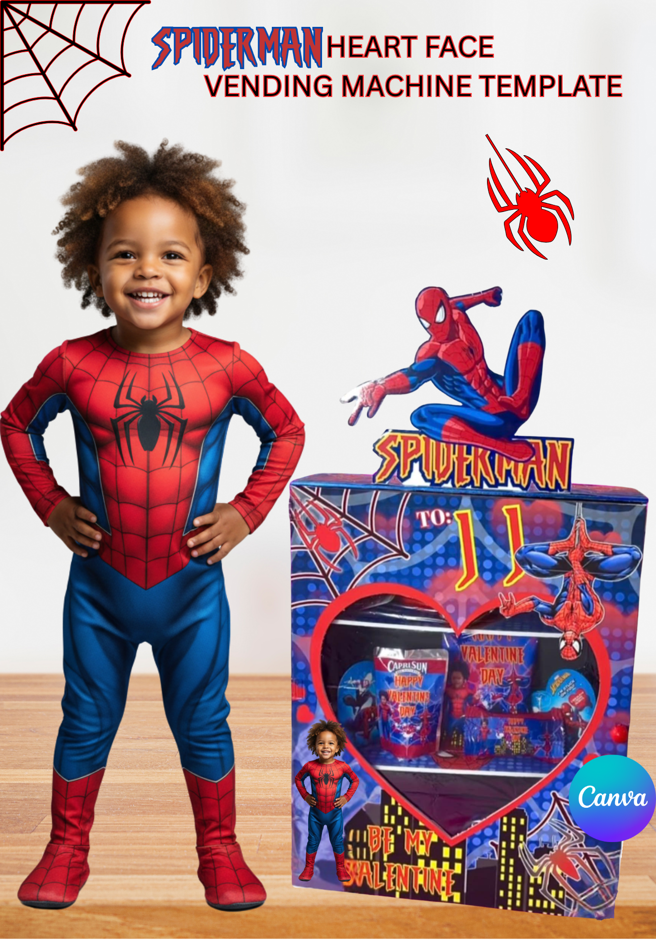 SPIDERMAN HEART FACE VENDING MACHINE TEMPLATE