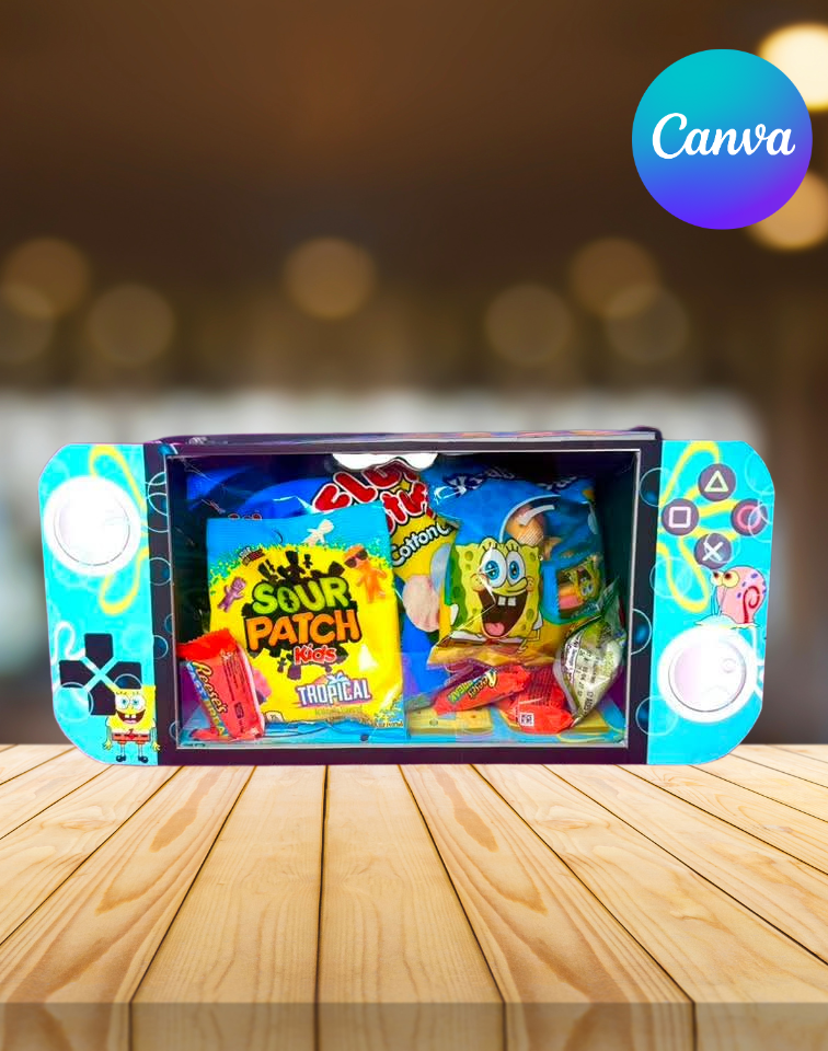 SpongeBob-Inspired Nintendo Switch Template | Editable Party Favor | Kids Birthday Switch Box | Digital Download